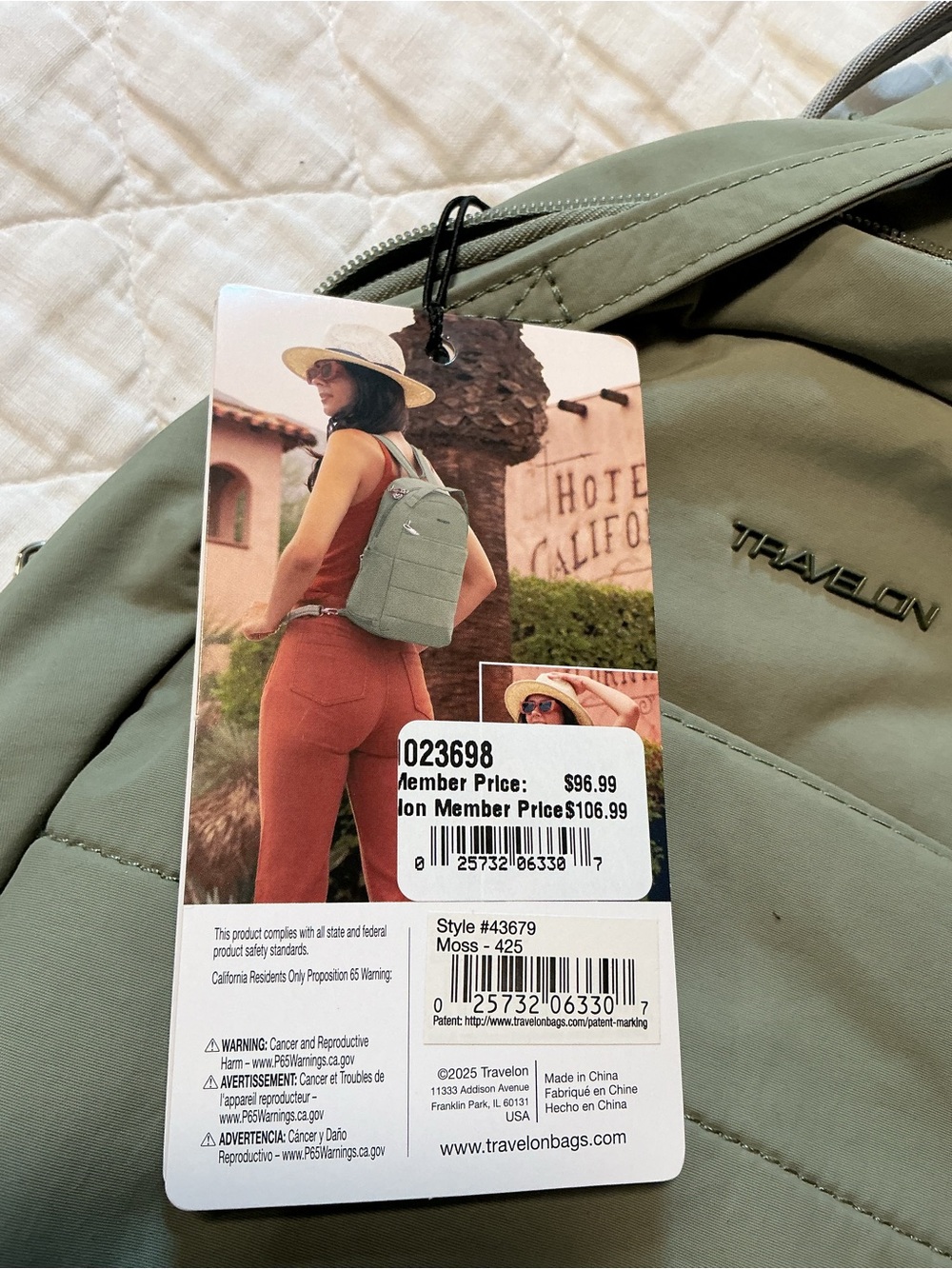 NWT Travelon Roam Anti-theft Convertible Backpack/Sling - Picture 7 of 9